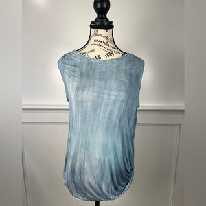 Tahari Blue Relaxed Ruched Tunic